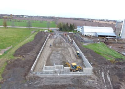 Ariel view of sand base on the farm