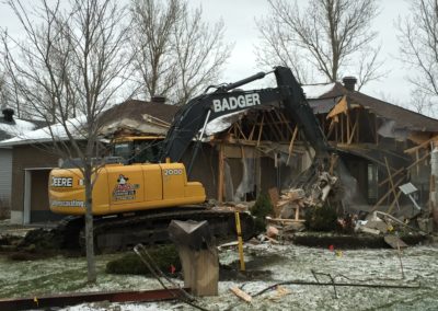Demolition of damaged home