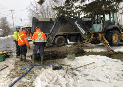 Backhoe exploration excavation