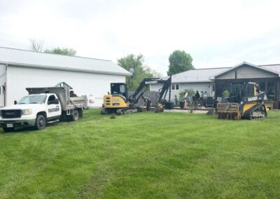 Residential river rock installation